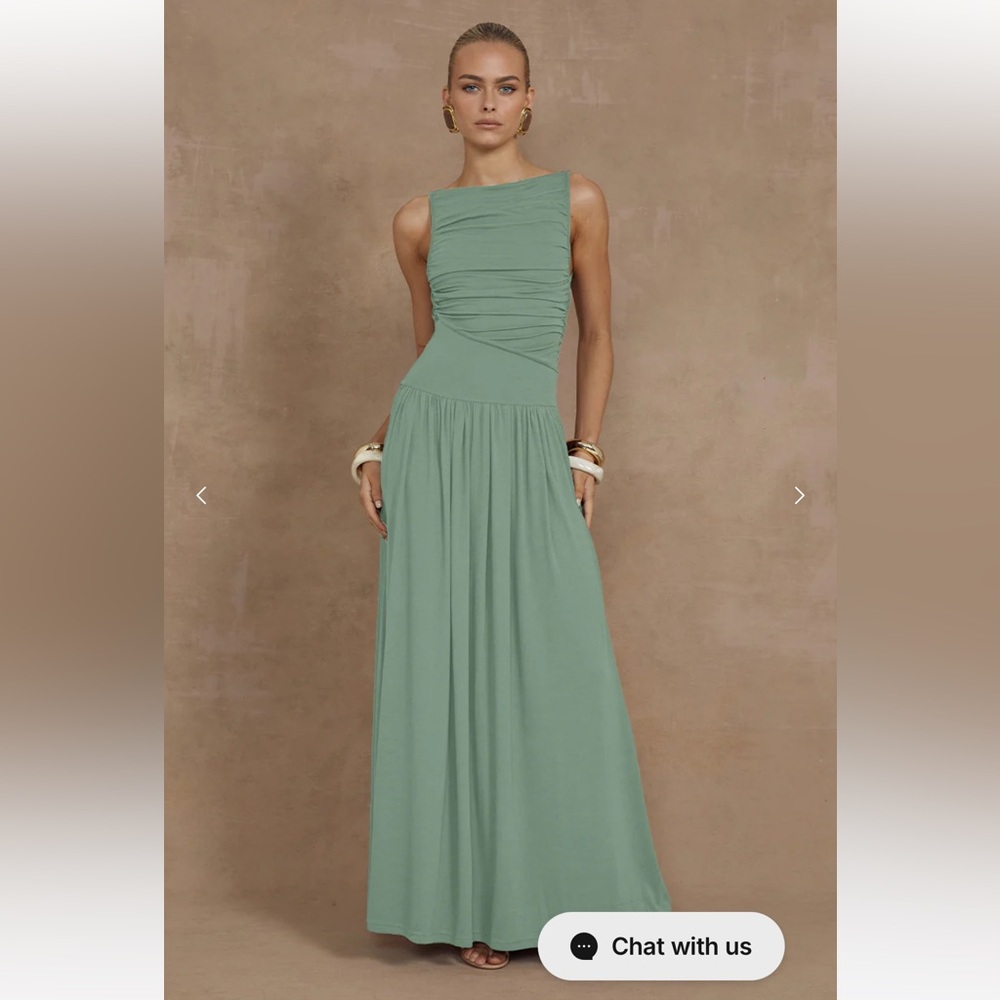 Runaway The Label- NALLA MAXI DRESS - SAGE, size small